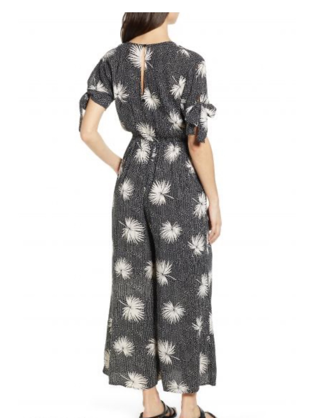 Billabong Women’s Black Floral Wide-Leg Jumpsuit